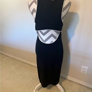 Rag & Bone Black and White Open Back Midi Dress